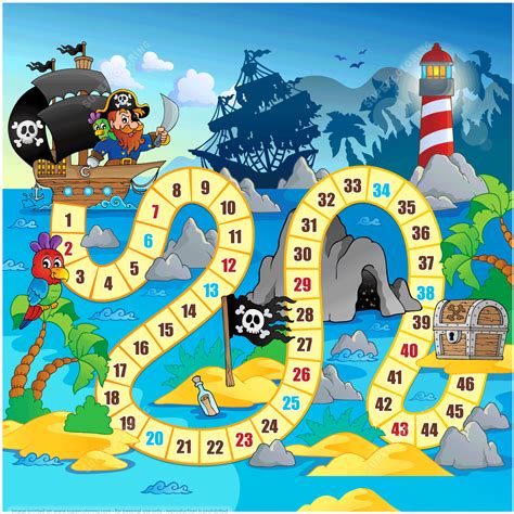 pirate board game printable template  printable papercraft templates