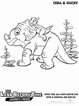 Land Before Time Coloring Pages Cera Ducky Dinosaur Painting Printable Colouring Disney Dinosaurs Baby Cartoon Books Cute Template sketch template