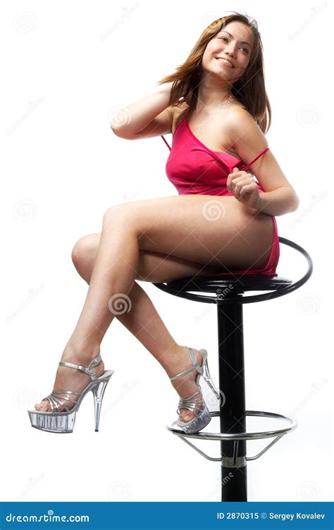 Woman On Bar Stool Stock Image Image Of Body Lingerie 2870315