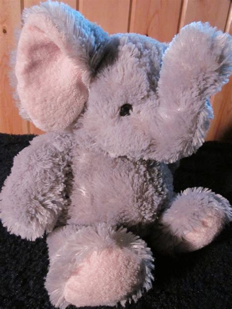 kellytoy plush grey elephant with pink accents floppy style