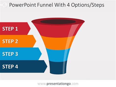 colorful powerpoint funnel   options presentationgo