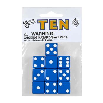 blue dice  white dots   bag mm koplow games