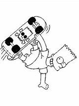 Simpsons Skate Andando Skateboard Bart sketch template