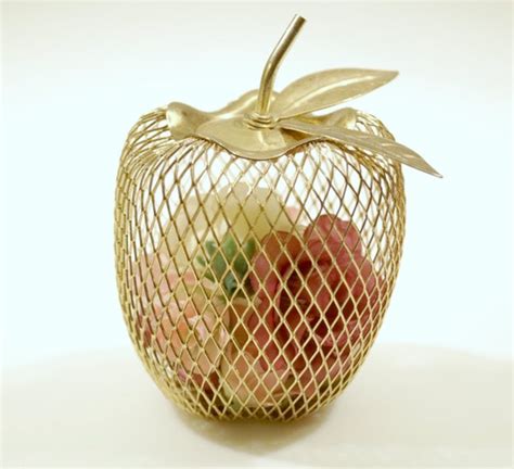 vintage metal fruit metal wire mesh apple ornament