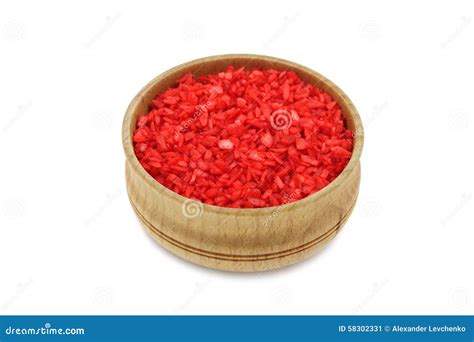 red coconut  wooden bowl stock image image  chips
