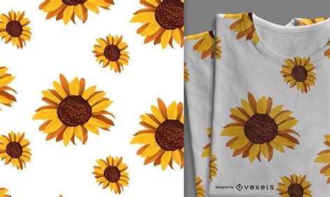 cute seamless sunflower pattern vector