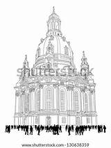 Dresden Shutterstock Church Tourists Germany Sketch Lady Famous Logo sketch template