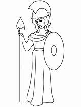 Greek Coloring Pages Athena Goddess Easy Cartoon Coloringpagebook Book Template Advertisement Color Fra Lagret sketch template
