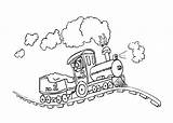 Train Coloring Cartoon Pages Drawing Trains Line Running Getdrawings Steam sketch template