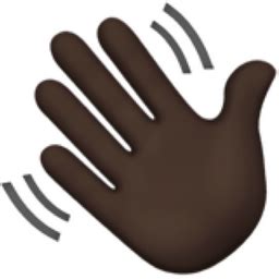 waving hand dark skin tone emoji ufb ufff