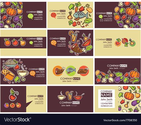 food cards royalty  vector image vectorstock