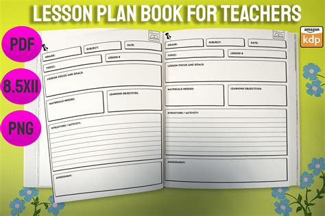 lesson plan book  teachers kdp graphic  funnyarti creative fabrica