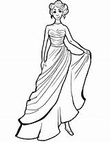 Drawing Gown Ball Dress Getdrawings sketch template