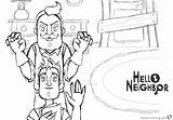 Hello Neighbor Coloring Pages Sketch Printable Color Template Friends Print sketch template