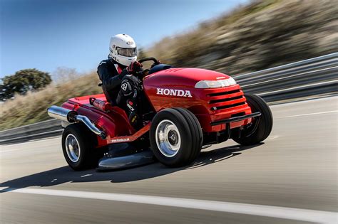 honda breaks world record  fastest lawn mower asphalt rubber