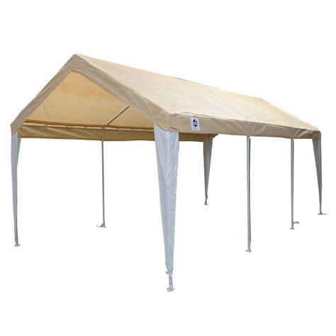 king canopy  ft   ft tan fitted cover  white ptcltw  home depot