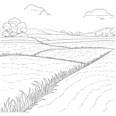 paddy field coloring page  drawing cartoon clipart image outline sketch vector car drawing