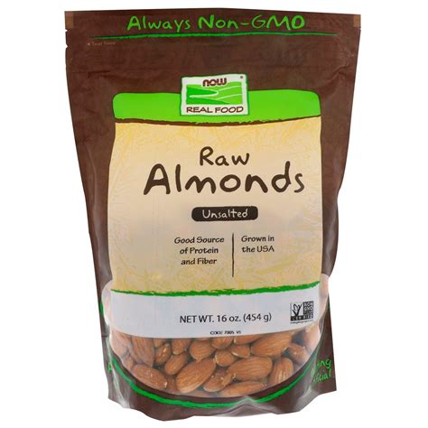 foods real food raw almonds unsalted  oz   iherbcom