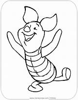 Piglet Disneyclips Coloring Cheering sketch template