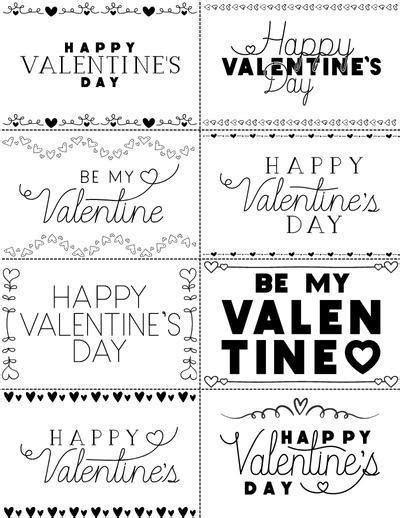 black  white printable valentine cards  kids