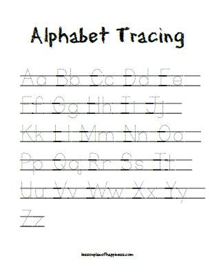 alphabet tracing lesson plan  happiness
