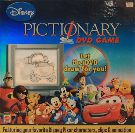 disney pictionary dvd board game  unplayed team toyboxes