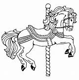 Carousel Horse Coloring Pages Horses Sketch Drawing Jockey Printable Rearing Template Head Girls Color Dala Swedish Getcolorings Carrusel War Getdrawings sketch template