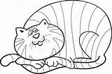 Fat Cat Coloring Book Illustration Stock Happy Vector Stockfresh sketch template