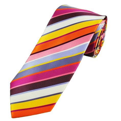 multi coloured rainbow striped mens tie  ties planet uk