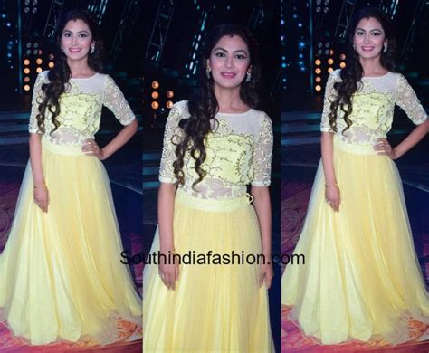 Sriti Jha In A Yellow Gown South India Fashion