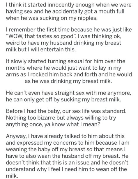 husband gets horny from breastmilk confesses one mum