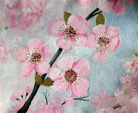 Cherry Blossom Painting By Sheela Padmanabhan Fine Art America