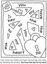 Valentines Mazes Maze Coloring Heart Valentine Key Puzzles Pages Kids Bestcoloringpagesforkids Word Easy Printable Search Crossword Publications Dover Words Doverpublications sketch template