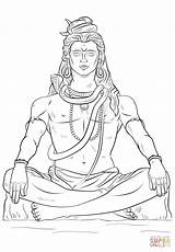 Coloring Shiva Pages Lord Drawing Printable sketch template