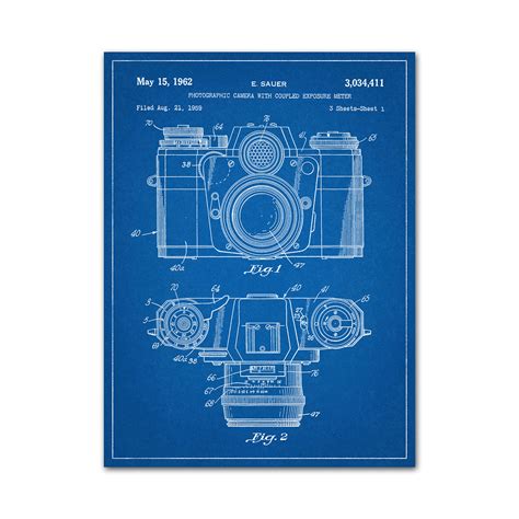 camera photo blueprint patent posters touch  modern