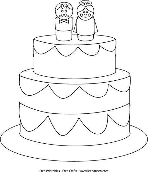 wedding cake coloring page