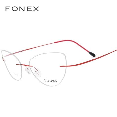 Fonex Titanium Alloy Rimless Glasses Frame Women Ultralight Eyeglasses