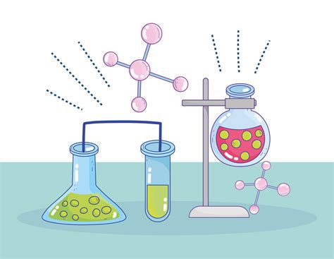 science beaker flask molecule experiment research lab  vector