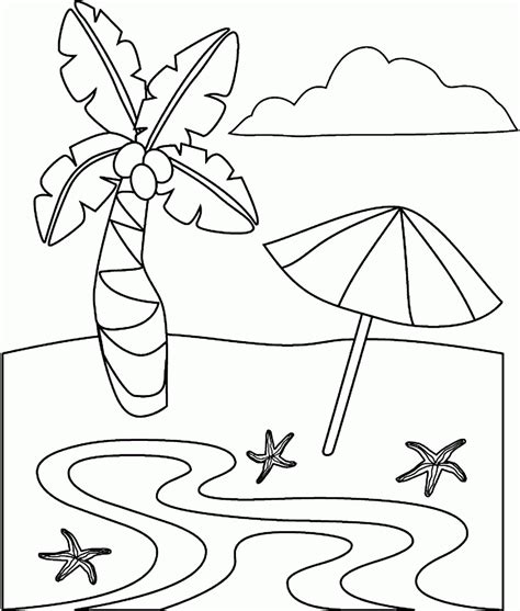 coloring page beach  svg file  silhouette