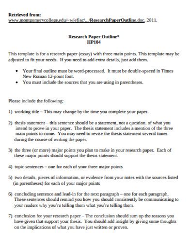 research paper outline  examples format