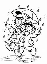 Coloring Rain Pages Ernie Bert Weather Sesame Rainy Umbrella Street Away Go Windy Under Printable Kids Color Getcolorings Sheet Falling sketch template