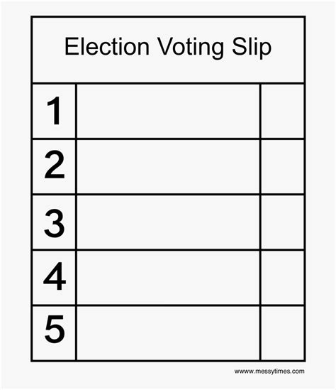 simple voting success printable ballot template word