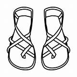 Sandals Coloring Drawing Flip Pages Flop Sandal Flops Drawings Bible Sandalias Printable Shoes Walking Colouring Beach Getcolorings Para Colorear Clipart sketch template