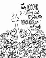 Coloring Pages Anchor Bible Adult Kids Sheets Hebrews Canvas Verse Printable Crafts Souls Demand Christian Visit Colouring Canvasondemand sketch template