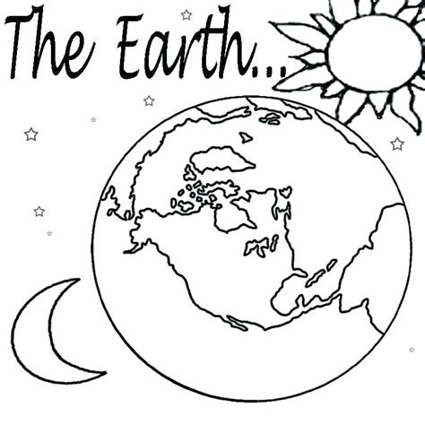 earth coloring page images