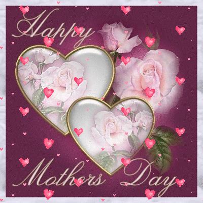 happy mothers day animated pink hearts white heart roses mothers