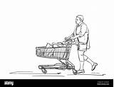 Supermarket Woman sketch template