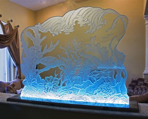 illuminated etched and carved glass by glass menagerie