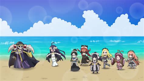 image fun at the beach with ainz and maids overlord ova 7 png animevice wiki fandom