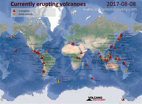 volcanic activity worldwide  aug  fuego volcano karymsky klyuchevskoy shiveluch